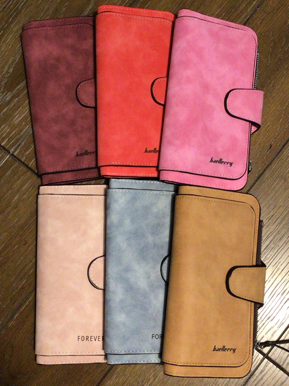 NEW “Set of 6” (4) BAELLERRY WALLETS and (2) FOREVER WALLETS!! 7 1/2” X 3 3/4”